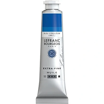 Imagen de Lefranc Bourgeois Óleo Extra Fino 40ml Tubo de pintura, Azul Céruleo (Imit.)