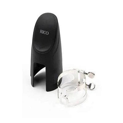 Imagen de Rico Silver Plated H Ligature and Cap for Bass Clarinets with Selmer Style Mouthpiece