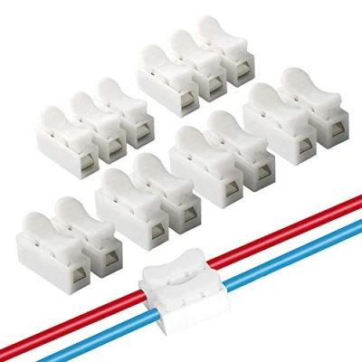 Imagen de QitinDasen 90Pcs Premium Conectores Cable Resorte Rápido, Bloque Terminales de Conector Abrazadera Resorte, para Conectar Tiras Luz LED (60Pcs CH2 + 30Pcs CH3)