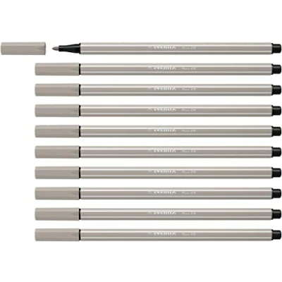 Imagen de Rotulador premium STABILO Pen 68 Caja con 10 unidades color gris cálido