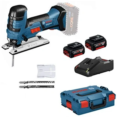 Imagen de Bosch Professional 18V System GST LI S Sierra de calar a batería (2700 cpm, profundidad corte 120 mm, 2 baterías x 4.0 Ah, en L BOXX)