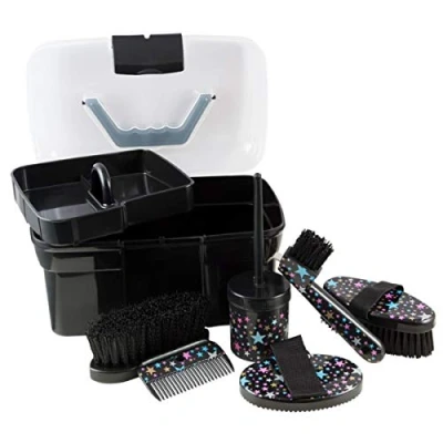 Imagen de Pfiff 101752 Caja de limpieza con diseño estrellas, color negro
