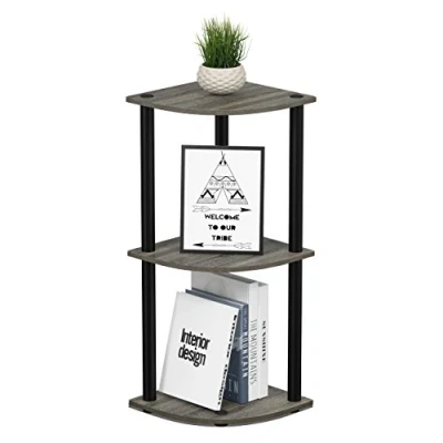 Imagen de Furinno estantes sin herramientas Gris/Negro (Gris Roble Francés/Negro) 4