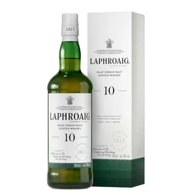 Imagen de Laphroaig Single Malt Scotch Whisky Escoces, 10 Años, 40%, 700 ml