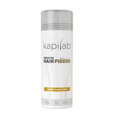 Imagen de Kapilab Fibras Capilares Disimula la falta de Cabello al Instante Microfibras en Polvo Queratina para Hombres y Mujeres Tapa Calvicie forma Natural 25gr Rubio