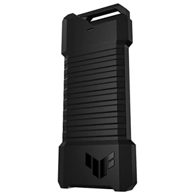 Imagen de ASUS TUF Gaming A1 Carcasa para SSD con USB C 3.2 Gen 2x1, Doble Interfaz M.2 NVMe PCIe y SATA, Q Latch, MIL STD 810H, Resistencia al Agua Polvo IP68, compatibilidad PS5 Xbox