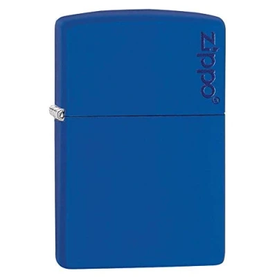 Imagen de Zippo Royal Blue Matte Logo Mechero, Metal, 3.5x1x5.5 cm