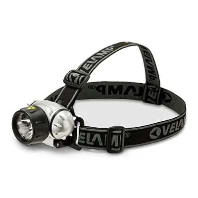 Imagen de Velamp IH510DL Delantera de 40 lúmenes (1W), Ajustable. 100%, 50% luz y Flash. Banda elástica con Refuerzo Central. Ideal para Exteriores, Gris