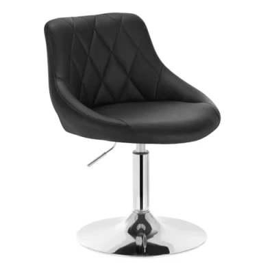 Imagen de WOLTU Taburetes Altos Cocina con Respaldo Cuero Sintetico Regulables en Altura Taburete Giratorio Peluquería Sillas Bar de Escritorio, del Asiento 42 58 cm, Negro, BH241sz 1