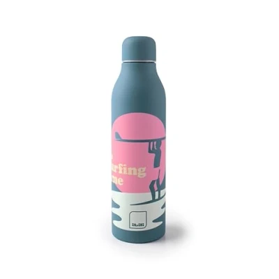 Imagen de IBILI Botella termo Doble pared Surf Sunset 500 ml, Acero Inoxidable 18/10, pared, Reutilizable