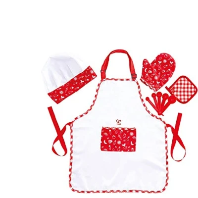 Imagen de Hape E3162 Chef Pack Dress Up Play Set with Cooking Accessories for Kids, Ages 3+, Red and White