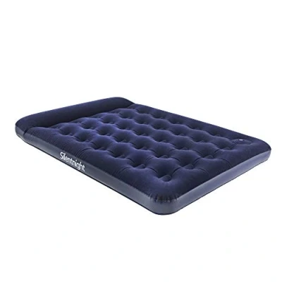 Imagen de Silentnight Cama de Aire Doble con Bomba pie integrada, colchón Inflable Flocado Uso en Interiores y Exteriores, construcción Vigas Almohada 191 x 137 28