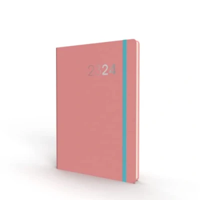Imagen de Collins Debden Legacy, agenda académica 2023 24, tamaño A6, vista semanal, diario escolar, universitario o universitario, julio de a 2024, color rosa, CL63M.50 2324