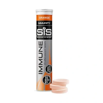 Imagen de Science in Sport Immune Comprimidos 20 uds. Naranja efervescentes de vitamina C con hierro, Veganos y sin gluten, Para reforzar el sistema inmunitario