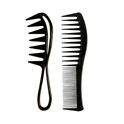 Imagen de TingDongWei Peine Anchas, 2pcs Antiestático, Antitirones, Peines de Peluqueria Profesional para Salón y Hogar, Reduciendo Rotura Cabello