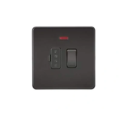 Imagen de Knightsbridge SF6300NMBB Unidad de espolón fusionada conmutada 13 A con neón, 230 V, Negro/Negro, Spur Fused + Switched Neon
