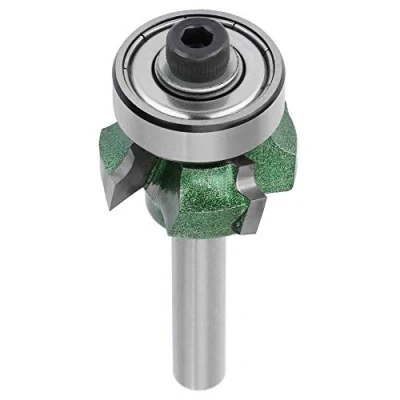 Imagen de R1 / R2 R3 Fresa para trabajar la madera 4 dientes Recorte Cortador Edge Trimmer Router Bit Tungsten Steel recortar después del borde de banda(1/4 * R2)