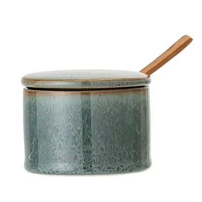 Imagen de Bloomingville Salero con tapa y cuchara, color verde