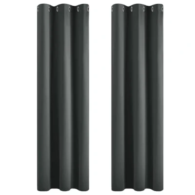 Imagen de Deconovo Cortinas Opacas para Interiores, 2 Piezas, 183 cm de Alto, térmicas Modernas habitación Infantil, con ollados, 107 x (Ancho Alto), Gris Oscuro