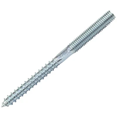 Imagen de AERZETIX Juego de 10 Tornillo doble rosca Espárrago Punta atornillar Metal/Madera con o sin taco Ø8x100mm Acero galvanizado Color plata C44776