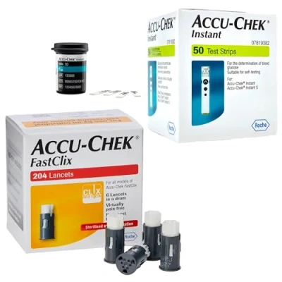 Imagen de Accu Chek FastClix Lancets + tiras de prueba instantáneas paquete 204 lancetas precargadas 50 ahorro por MG Living
