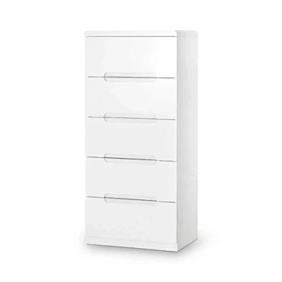 Imagen de Julian Bowen Cómoda estrecha Manhattan con 5 cajones, blanco