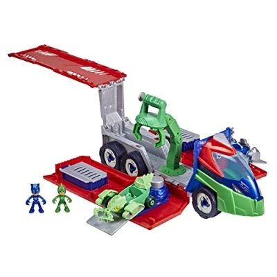 Imagen de PJ Masks Launching Seeker Preschool Toy, Transforming Vehicle Playset with 2 Cars, Action Figures, and More, for Kids Ages 3 Up