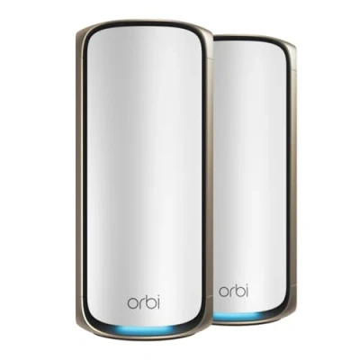 Imagen de NETGEAR Orbi Mesh WiFi 7 Quad Band (RBE972S), Router + 1 repetidor satélite, Cobertura de hasta 440 m², 200 Dispositivos, Puerto Internet 10 Gbit, BE27000 802.11be (hasta 27 Gbit/s)