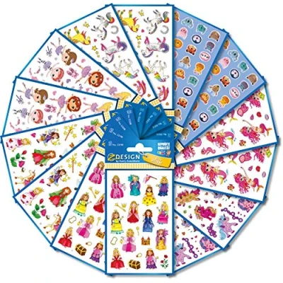 Imagen de AVERY Zweckform Juego de 436 pegatinas infantiles fabricadas en Alemania (pegatinas para niñas, infantiles, bailarina, princesa, caballos, sirena, cumpleaños recuerdos,