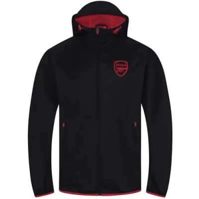 Imagen de Arsenal FC Chaqueta cortavientos oficial Para hombre Negro Capucha con visera XL