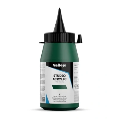 Imagen de vallejo Colores acrílicos studio 500ml, color verde ftalocianina