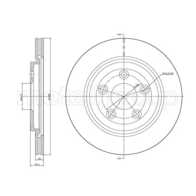 Imagen de METELLI Disco de freno JAGUAR: S Type, XJ Berlina 288mm 20,0mm 5 ventilado 23 1492C Discos freno,