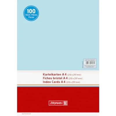 Imagen de Brunnen Paquete de 100 fichas (A4, horizontal, 180 g/m², sin rayas), color azul