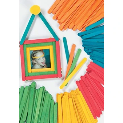 Imagen de Baker Ross Palitos de Helado para Manualidades en 5 Colores Variados Perfectos Crear Modelos y Decorar otras Creaciones Infantiles (Pack 200)
