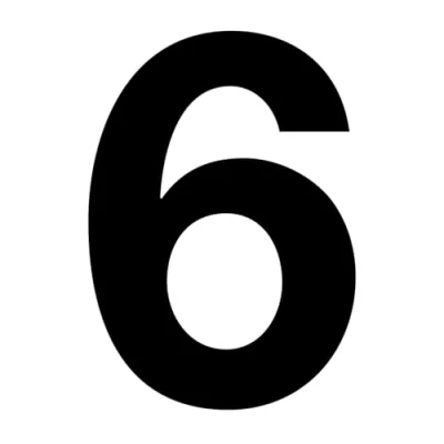 Imagen de Números adhesivos, Nr. 6 en color negro, altura de 10 cm, autoadhesivo para número casa, pegar exteriores, buzón, puerta, resistente a la intemperie, kfz_673_6