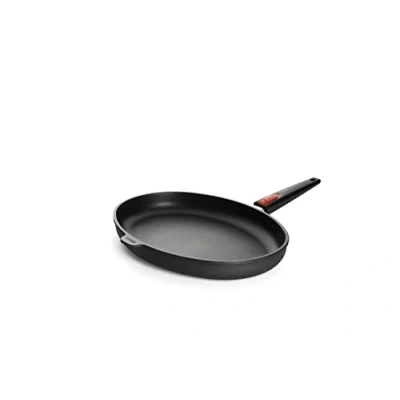 Imagen de Woll Induktion Nowo Titanium Sartén Ovalada para Pescado (38 x 28,4 cm, 5 cm de Alto, con Mango extraíble, Tipo Fuegos, Aluminio Fundido, Apta Horno, Color Negro), 38 1000