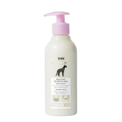 Imagen de YOPE Jabón de Manos cremoso Emoliente Fitoscualano Leche algodón Proteínas arroz Limpieza suave Hidratante 98% Ingredientes naturales Fórmula vegana Ámbar 200ml