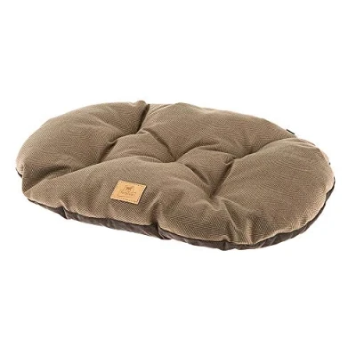 Imagen de Ferplast Cojín Para Perros Y Gatos Stuart 78/8, Doble Cara, Tweed Suave Terciopelo, Lavable, Marrón, L