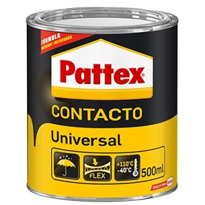 Imagen de Pattex Cola de contacto universal instantánea multiusos, a prueba agua, 500ml
