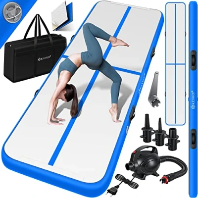 Imagen de KESSER® colchoneta de gimnasia, inflable Airtrack, gimnasia 3/4/5/6 m esterilla yoga, Tumbling, ejercicio, Rosa, 500 x 100 10 cm
