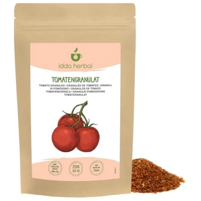 Imagen de Copos de Tomate (250g), Piezas Trituradas 1 3mm, 100% Naturales y Puros, Veganos, Especias Tomates Secos para Preparar Pasta Tomate, Salsa Pasta, Pizza