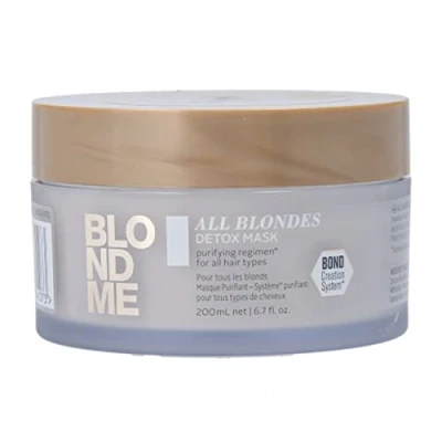 Imagen de Schwarzkopf Blondme Keratin Restore All Blondes Mascarilla Detox 200ML, Único, Estándar