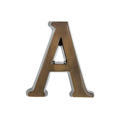 Imagen de HUBER número de casa A latón 10 cm I números para puerta 3D placas en antiguo noble diseño