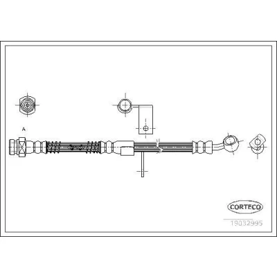 Imagen de CORTECO 19032995 Latiguillos de Freno Eje delantero 490 HYUNDAI: ACCENT 2