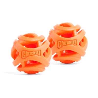 Imagen de Chuckit! CU31931 Pelotas Breathe Right Fetch Ball Small, 2 Bolas De Entrenamiento para Perros, S