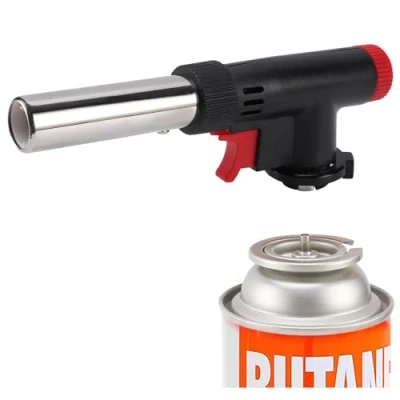 Imagen de JDHON Soplete de Cocina, Profesional Recargable Antorcha Cocina Butano con Llama ajustable para BBQ, Postres, Cocinando, Cámping, Soldadura(No Incluido Butano)