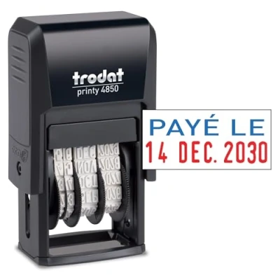 Imagen de Trodat 4850/L2 Sello autoentintable para fecha, color rojo y azul