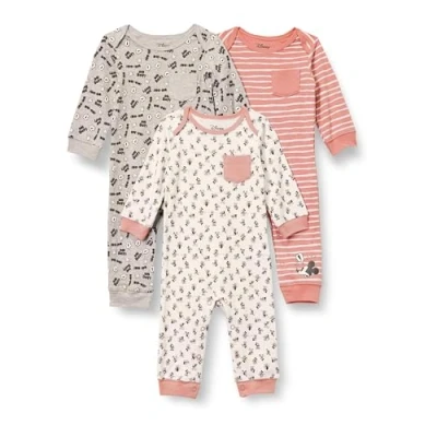 Imagen de Amazon Essentials Disney Marvel Star Wars Monos de Algodón Unisex Bebés, Pack 3, Expresiones Mickey, 0 3 meses
