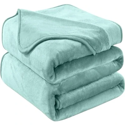 Imagen de HOZY Manta de Forro Polar Franela Supersuave, cálida y esponjosa, para Cama sofá, Toda Estación (Menta Verde 150x200cm)