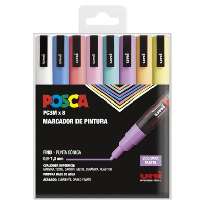 Imagen de POSCA estuche marcadores PC 3M Colores Pastel 8 Uds